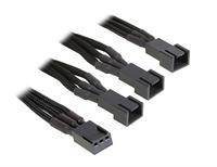 BitFenix 3-pin till 3 st. 3-pin adapter - 60cm - Svart