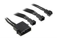 BitFenix Molex till 3 st. 3-pin adapter - 20cm - Svart