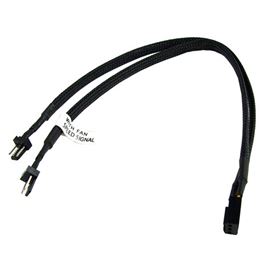 Phobya Y-kabel 3Pin Molex till 2x 3Pin Molex - Svart 30cm