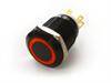Lamptron Illuminated Switch Ring Type - Svart / Röd